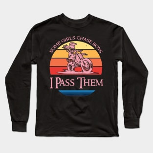 Motocross Bike Motorcycle I pass them boys Long Sleeve T-Shirt